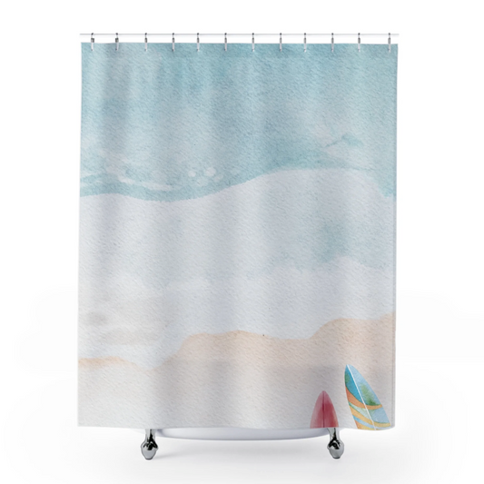 Beach & Surf Boards Shower Curtain - Oceanfront Life